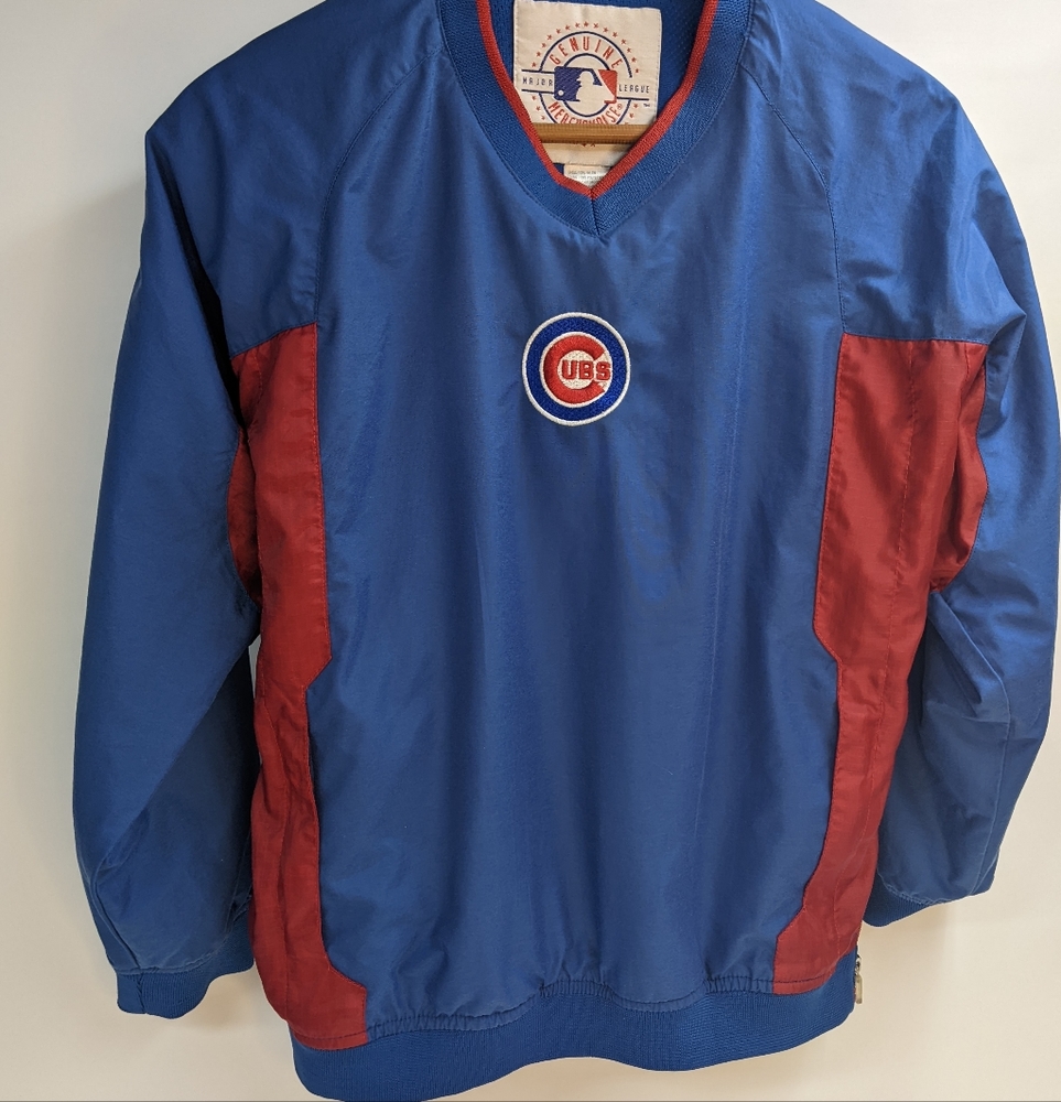 Cubs Major League Official Merchandise Boys Windbreaker SZ 12-14 Blue/Red